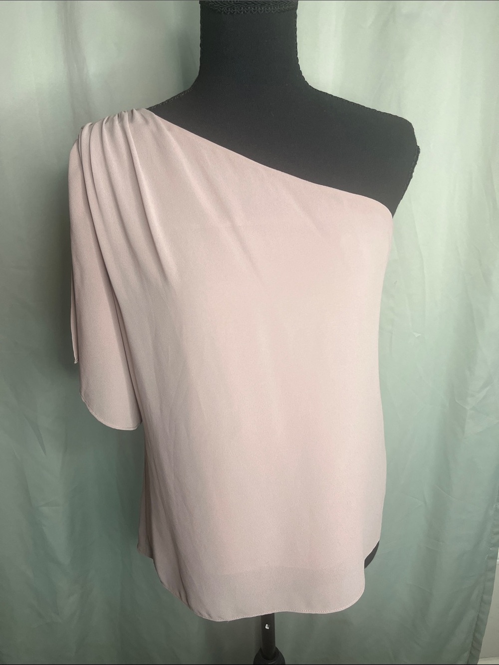 Naked Zebra One-Shoulder Taupe Blouse